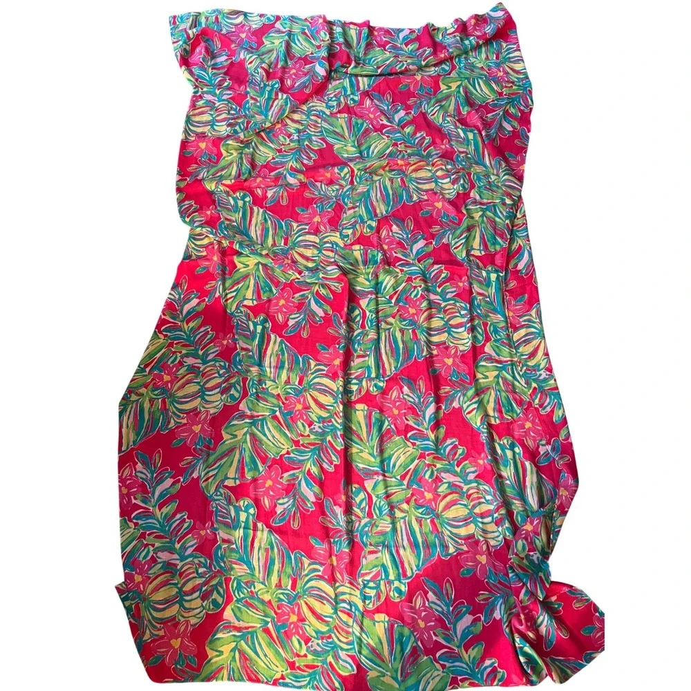 Lilly Pulitzer Pink Pomegranate Jungle Tumble Scarf 48x74